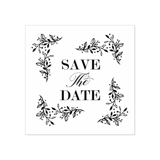 Tampons Encreurs Mariage Branché Enregistrer La Date Devis Branches (Impression)