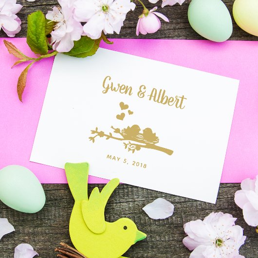 Tampons Encreurs Mariage campagnard rustique mignon Oiseaux à deux