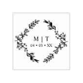 Tampons Encreurs Mariage Chic Fleurs Sauvages Diamant Initiales Mon (Impression)