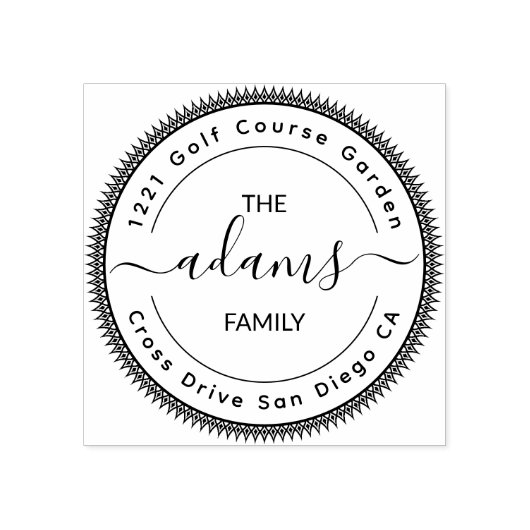 Tampons Encreurs Mariage classique et retour rond Adresse en caoutc (Impression)