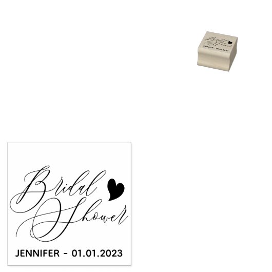 Tampons Encreurs Mariage coeur signature simple douche nuptiale (Tamponné)