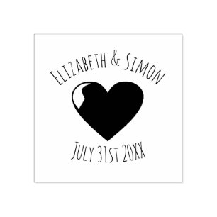 Tampons Encreurs Mariage Date Épouse de coeur et timbre de chambre