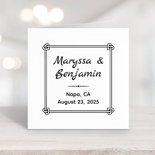 Tampons Encreurs Mariage de cadre en forme de noeud carrossable