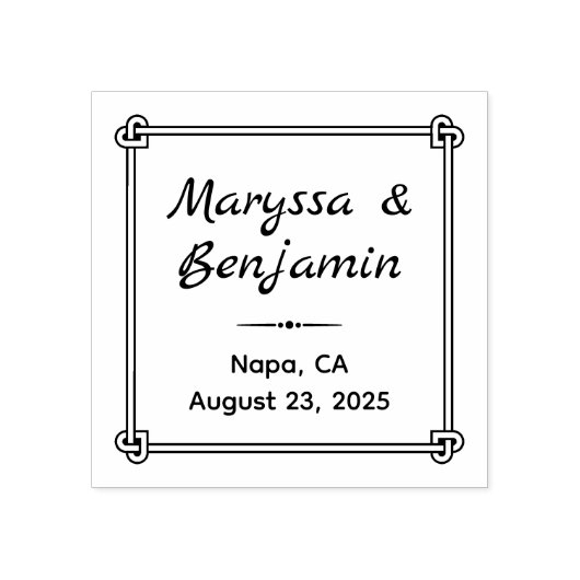 Tampons Encreurs Mariage de cadre en forme de noeud carrossable (Impression)