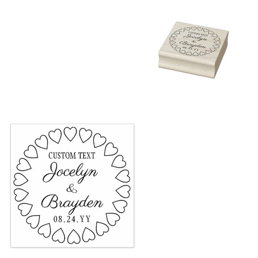 Tampons Encreurs Mariage de coeur simple ou enregistrer la date (Tamponné)