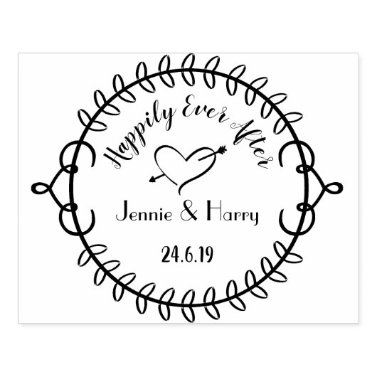 Tampons Encreurs Mariage de couronne ronde personnalisé (Impression)