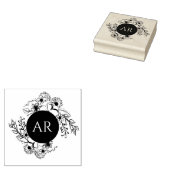 Tampons Encreurs Mariage de monogramme floral rustique (Tamponné)