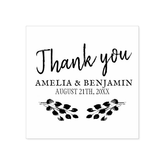 Tampons Encreurs Mariage de script de Merci Rustique Twigs (Impression)