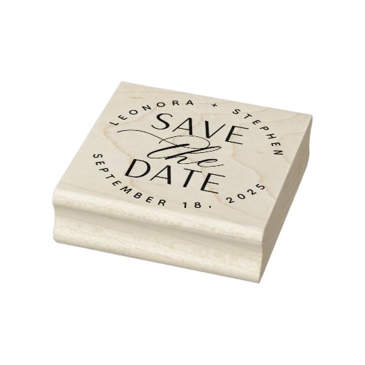 Tampons Encreurs Mariage de script lisse Enregistrer la date (Tampon)