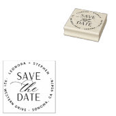 Tampons Encreurs Mariage de script lisse Enregistrer la date Adress (Tamponné)