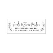 Tampons Encreurs Mariage de script moderne Boho Feuilles Adresse de (Impression)