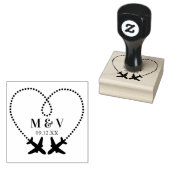 Tampons Encreurs Mariage de voyage Deux avions font du coeur modern (Tamponné)