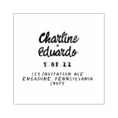 Tampons Encreurs Mariage d'écriture manuscrite rouge rétro (Impression)