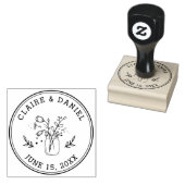 Tampons Encreurs Mariage Enregistrer la date Mason Jar Fleurs (Tamponné)