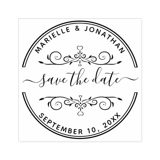 Tampons Encreurs Mariage Enregistrer la date Script moderne (Impression)