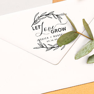 Tampons Encreurs Mariage Feuilles de Laurier Laissez l'Amour Grandi
