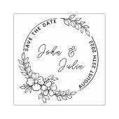 Tampons Encreurs Mariage Floral À Main Minimale Enregistrer La Date (Impression)