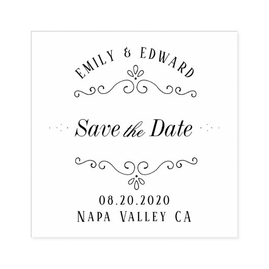 Tampons Encreurs Mariage florissant Enregistrer la date (Impression)