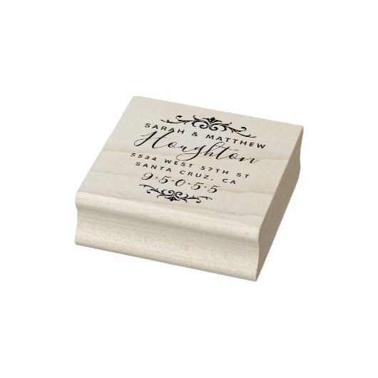 Tampons Encreurs Mariage Flourdissant personnalisé Adresse de retou (Tampon)