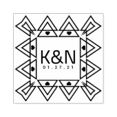 Tampons Encreurs Mariage Logo Mini Coeur Initial Gatsby  (Impression)