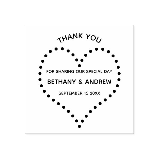 Tampons Encreurs Mariage moderne Merci Mariage de coeur (Impression)