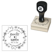 Tampons Encreurs Mariage personnalisé à main florale (Tamponné)