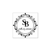 Tampons Encreurs Mariage personnalisé avec monogramme rustique (Impression)