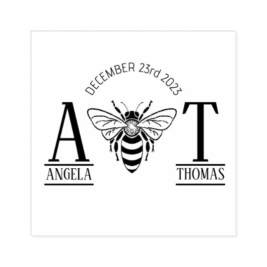 Tampons Encreurs mariage pour invitation couple bebe monogram (Impression)