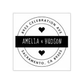 Tampons Encreurs Mariage rond de typographie mignonne Adresse de re (Impression)