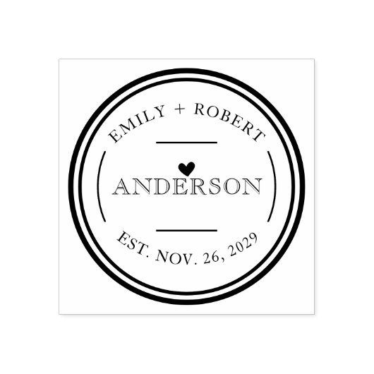 Tampons Encreurs Mariage simple et élégant personnalisé (Impression)