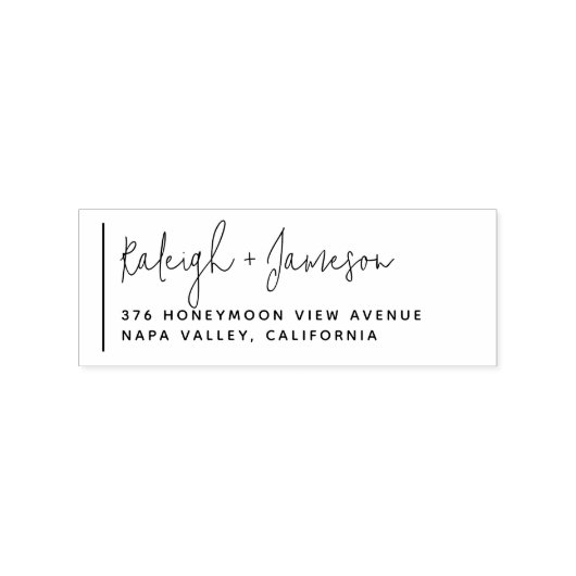 Tampons Encreurs Mariage simple Script Chic Typographie Couple Name (Impression)