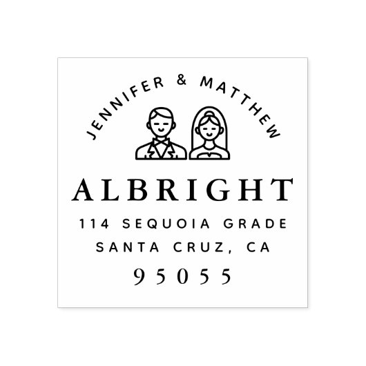 Tampons Encreurs Mariée & Groom L'avenir M & Mme Adresse de retour (Impression)