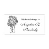 Tampons Encreurs Mason Jar Daisy Flowers Bouquet Bookplate (Impression)