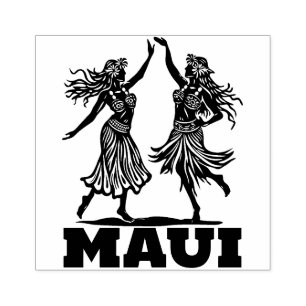 Tampons Encreurs Maui Beau Hawaiian Hula Dancer Timbre en caoutchou