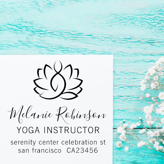 Tampons Encreurs Méditation Lotus et Yoga Enseignant Adresse person