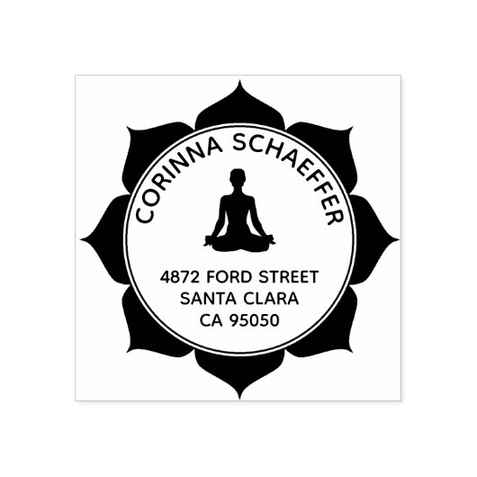 Tampons Encreurs Méditation Lotus Round Retour Adresse Timbre en ca (Impression)