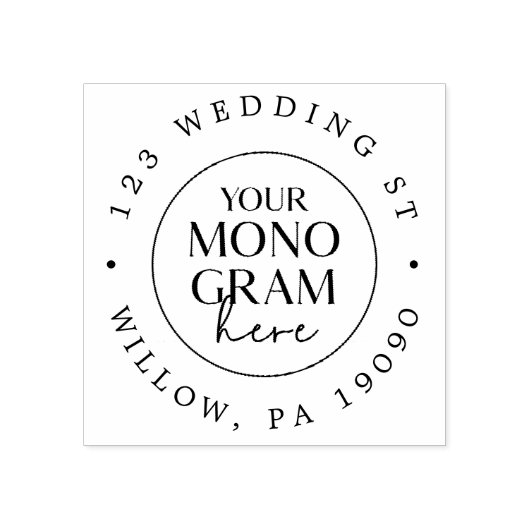 Tampons Encreurs MEGHAN Mariage en caoutchouc unique Adresse de ret (Impression)