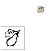 Tampons Encreurs Menu végétarien Eggplant Choix de Linocut rustique (Tamponné)