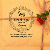 Tampons Encreurs Mer et salutations Retour Adresse Seashell Wreath