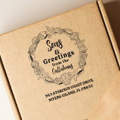 Tampons Encreurs Mer et salutations Retour Adresse Seashell Wreath