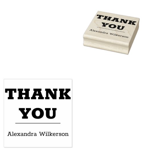 Tampons Encreurs Merci avec prénom et nom personnalisés (Tamponné)