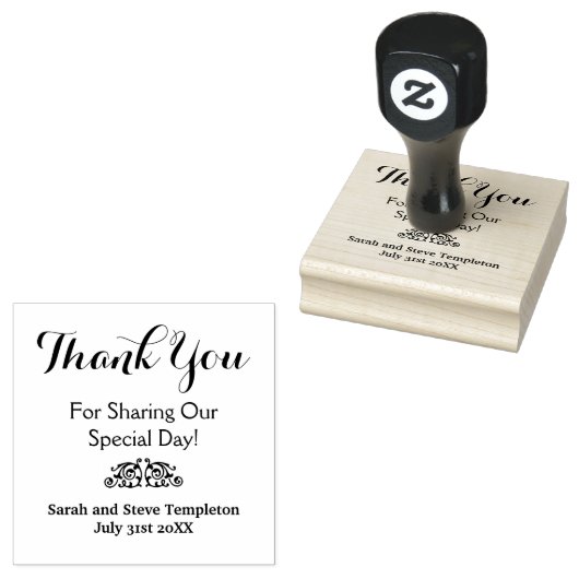 Tampons Encreurs Merci Date de mariage personnalisée Timbre en caou (Tamponné)