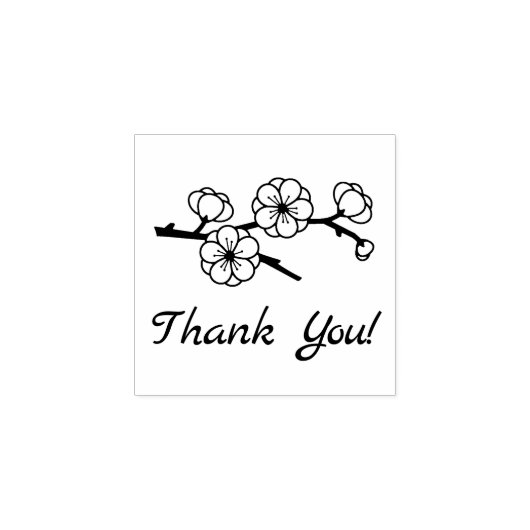 Tampons Encreurs Merci de branche en floraison 1x1 (Impression)