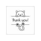 Tampons Encreurs Merci de chat blanc mignon (Impression)