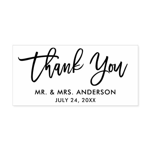 Tampons Encreurs Merci de script de pinceau moderne mariage (Impression)