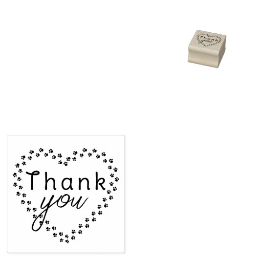 Tampons Encreurs Merci Empreinte de patte (Tamponné)