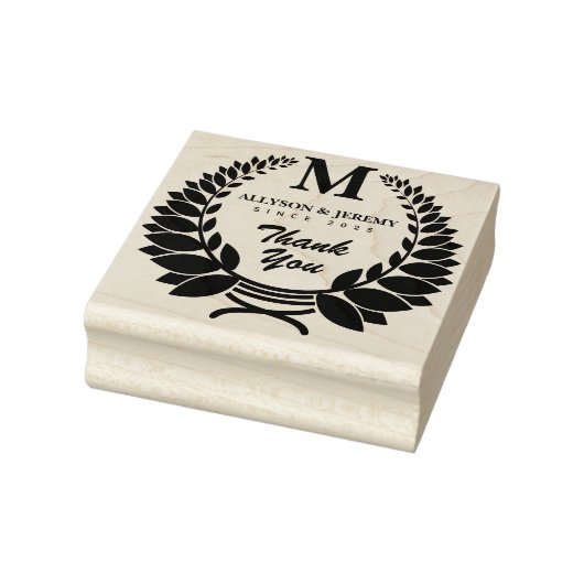 Tampons Encreurs Merci Monogramme traditionnel Laurel Wreath Favori (Tampon)