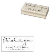 Tampons Encreurs Merci personnalisé Élégant Scroll Heart Texte (Tamponné)