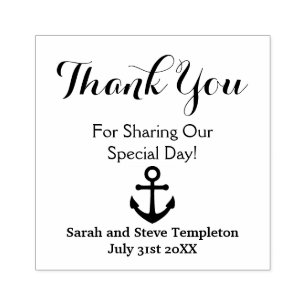 Tampons Encreurs Merci Personnalisé Mariage nautique Timbre en caou