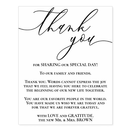 Tampons Encreurs Merci pour un jour de mariage spécial (Impression)